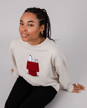 Peanuts Snoopy Doghouse Sweatshirt Cream