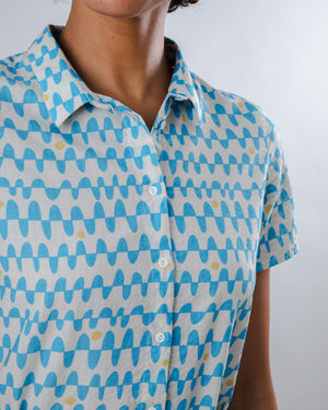 Sunset Short Dress Blue