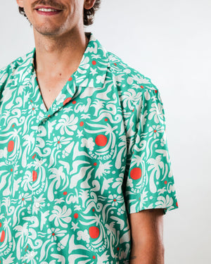 Ola de Calor Aloha Shirt Green