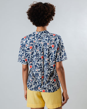 Ola de Calor Aloha Blouse Navy