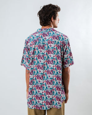 Asis Percales Tigris Aloha Shirt Ecru