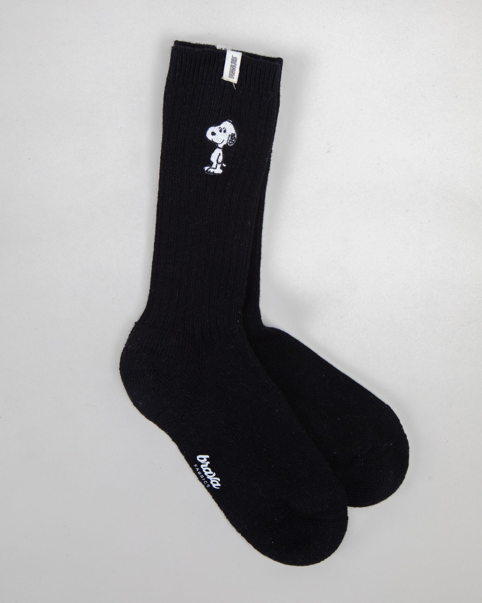 Peanuts Snoopy Ribbed Socks Black
