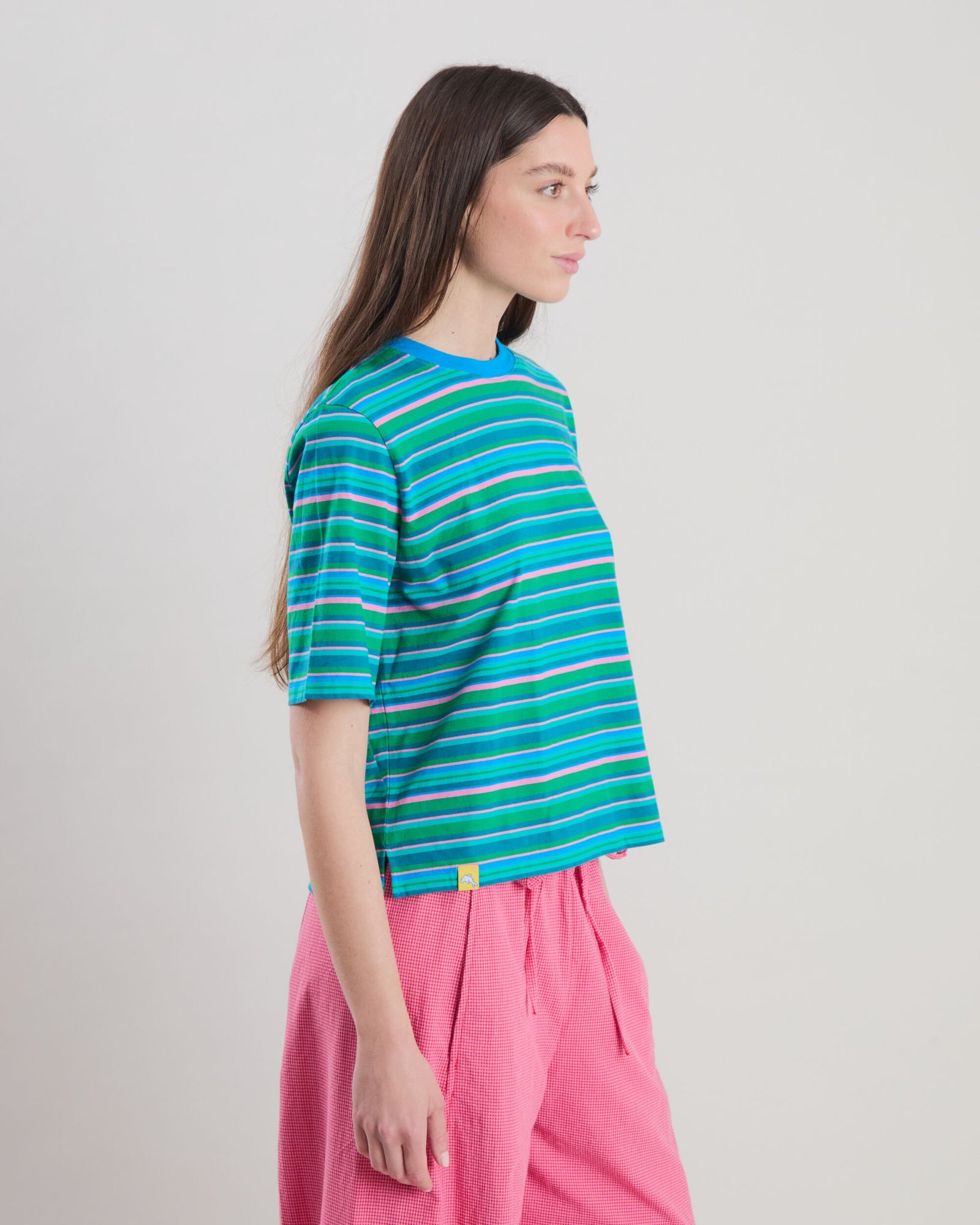 Stripes Boxy Tee Blue