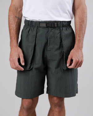 Seersucker Cargo Shorts Deep Jungle