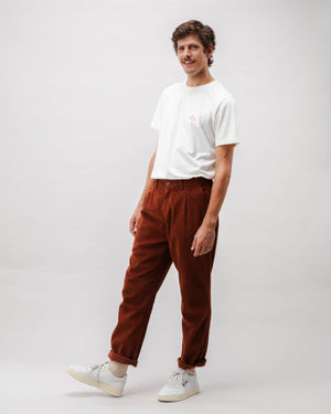 Corduroy Pleated Chino Pants Copper