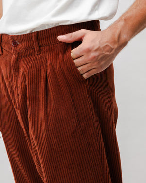 Corduroy Pleated Chino Pants Copper