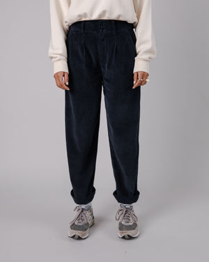 Corduroy Pleated Pants Navy