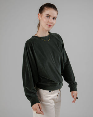 Velvet Raglan Sweatshirt Green