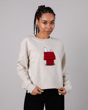 Peanuts Snoopy Doghouse Sweatshirt Cream
