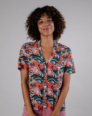 Yeye Weller Aloha Blouse Red