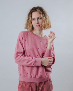 Dusk Raglan Cotton Sweatshirt Rose