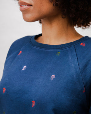 Jellyfish Raglan Cotton Sweatshirt Navy