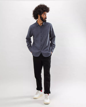 Mouline Flannel Overshirt Dark Grey