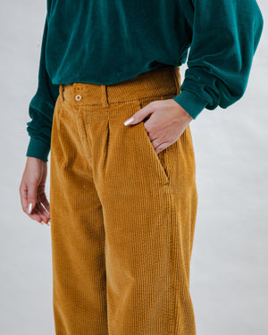 Corduroy Pleated Pants Camel