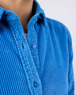 Corduroy Oversize Blouse Blue