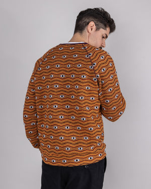 Eyes Jacquard Sweatshirt Orange 