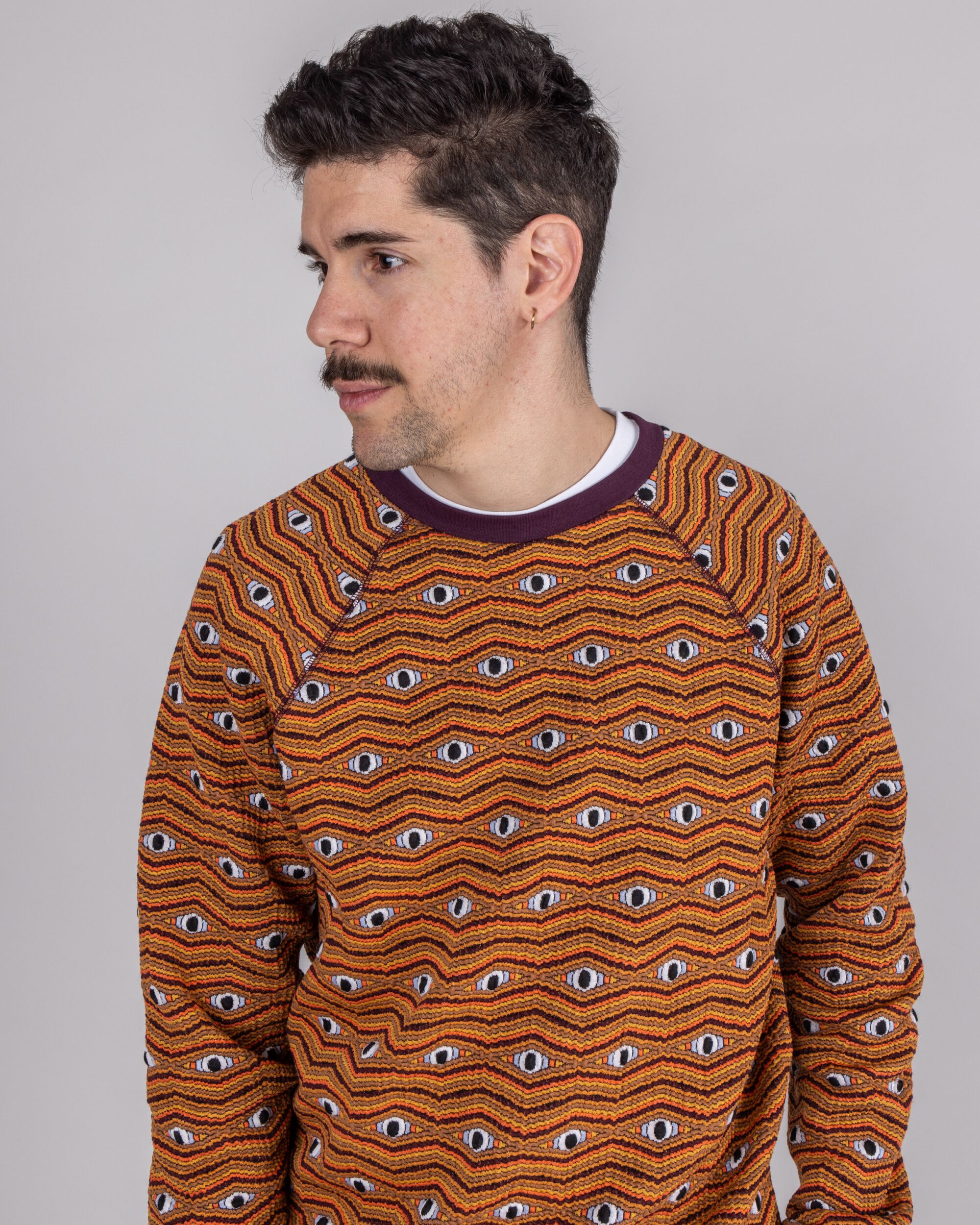 Eyes Jacquard Sweatshirt Orange 