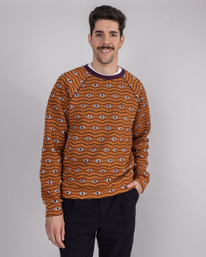 Eyes Jacquard Sweatshirt Orange 