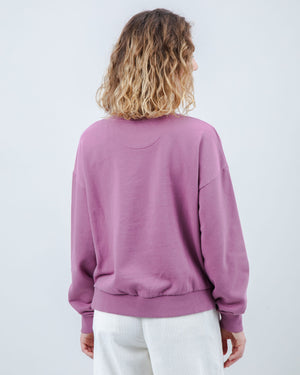 Peanuts Snoopy Doghouse Rounded Cotton Sweatshirt Grape