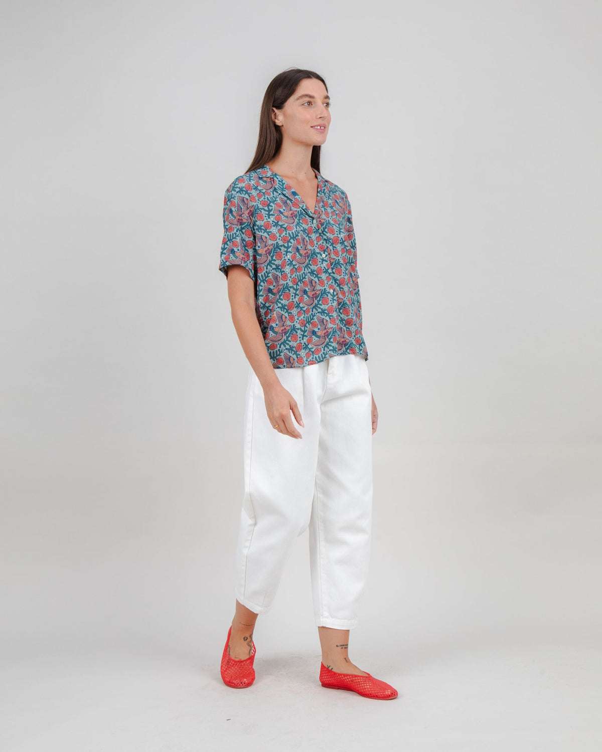 Asis Percales Passerine Aloha Blouse Mist