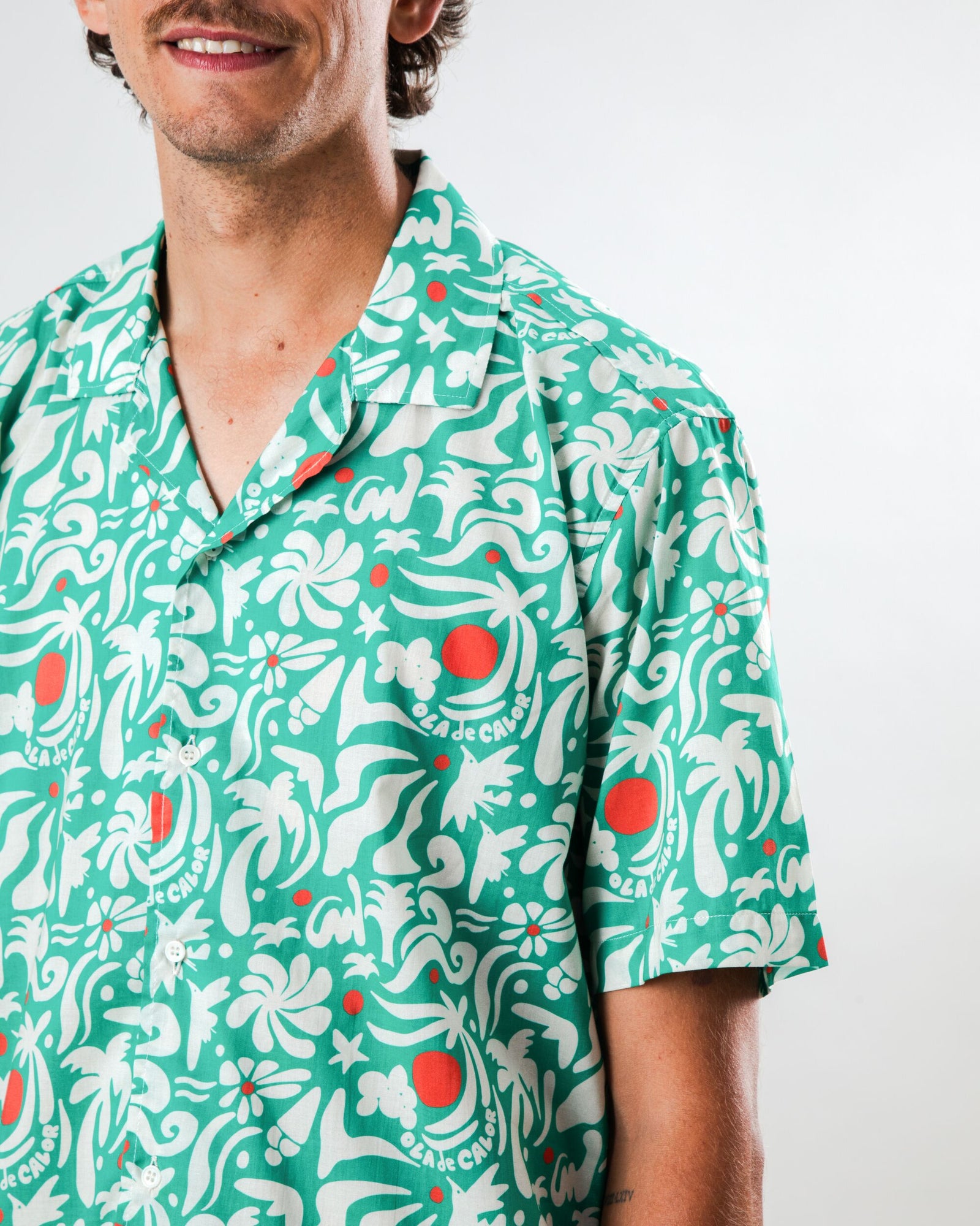 Ola de Calor Aloha Shirt Green