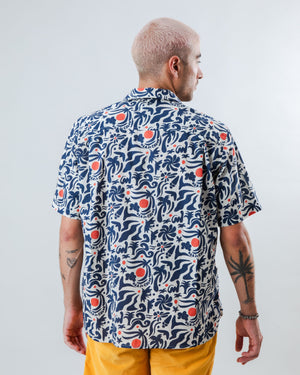 Ola de Calor Aloha Shirt Navy