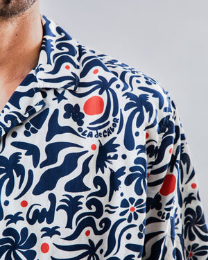 Ola de Calor Aloha Shirt Navy