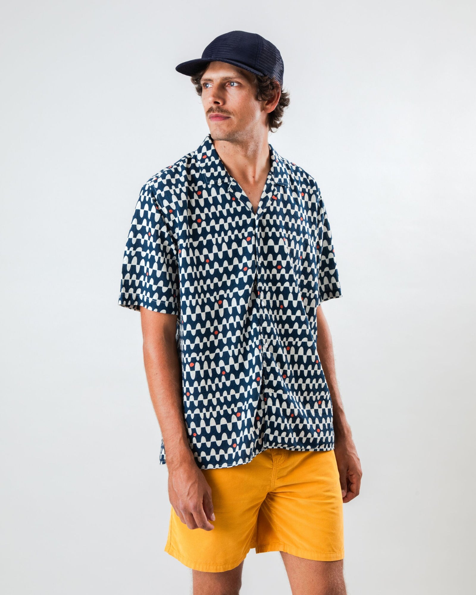 Sunset Aloha Shirt Navy