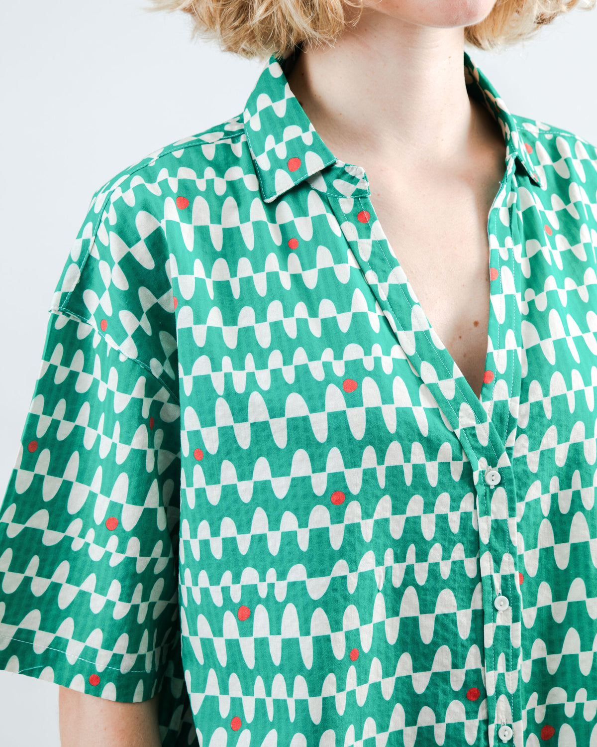 Sunset Cropped Blouse Green