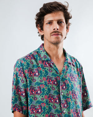 Asis Percales Tigris Aloha Shirt Light Green
