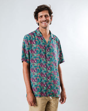 Asis Percales Tigris Aloha Shirt Light Green