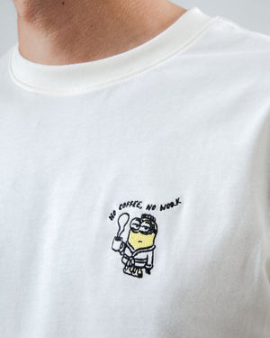 Minions No coffee no work Tshirt Ecru