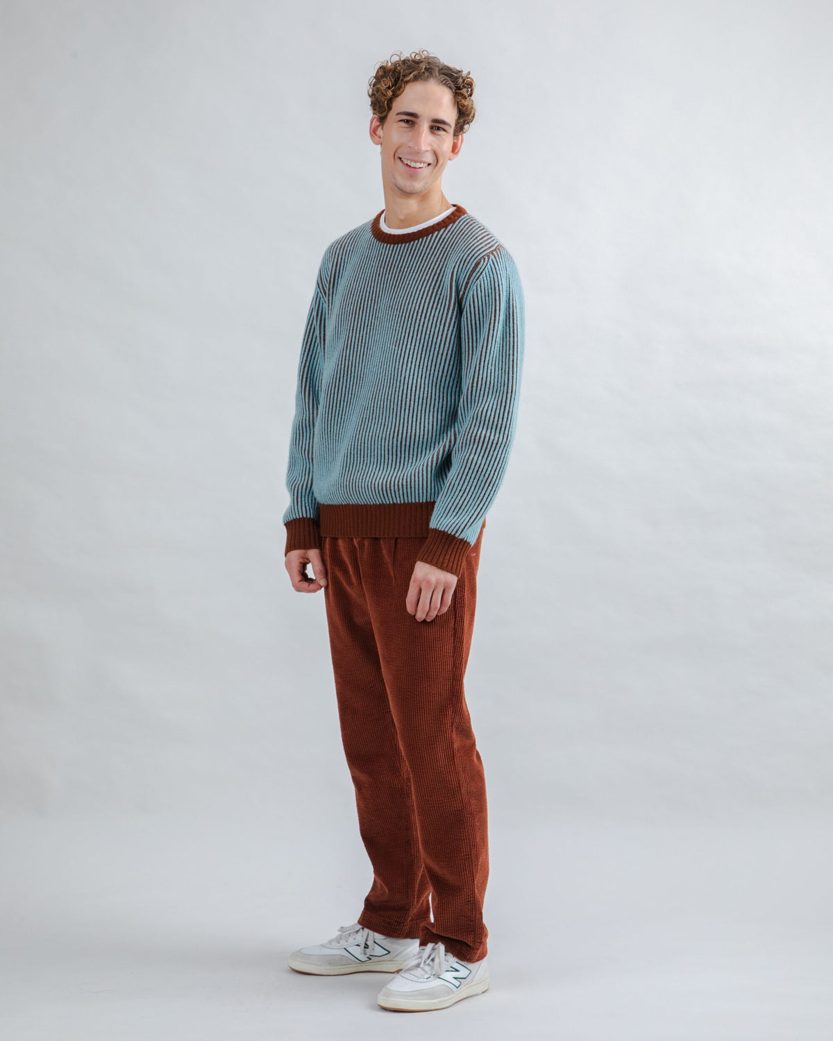 Bicolor Wool Sweater Blue