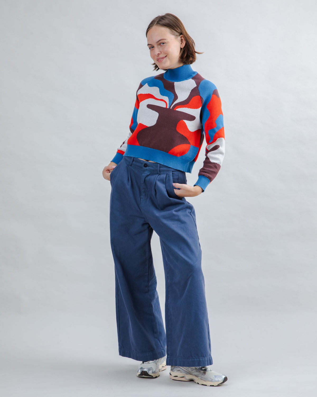 Jacquard Cropped Sweater Sobremesa