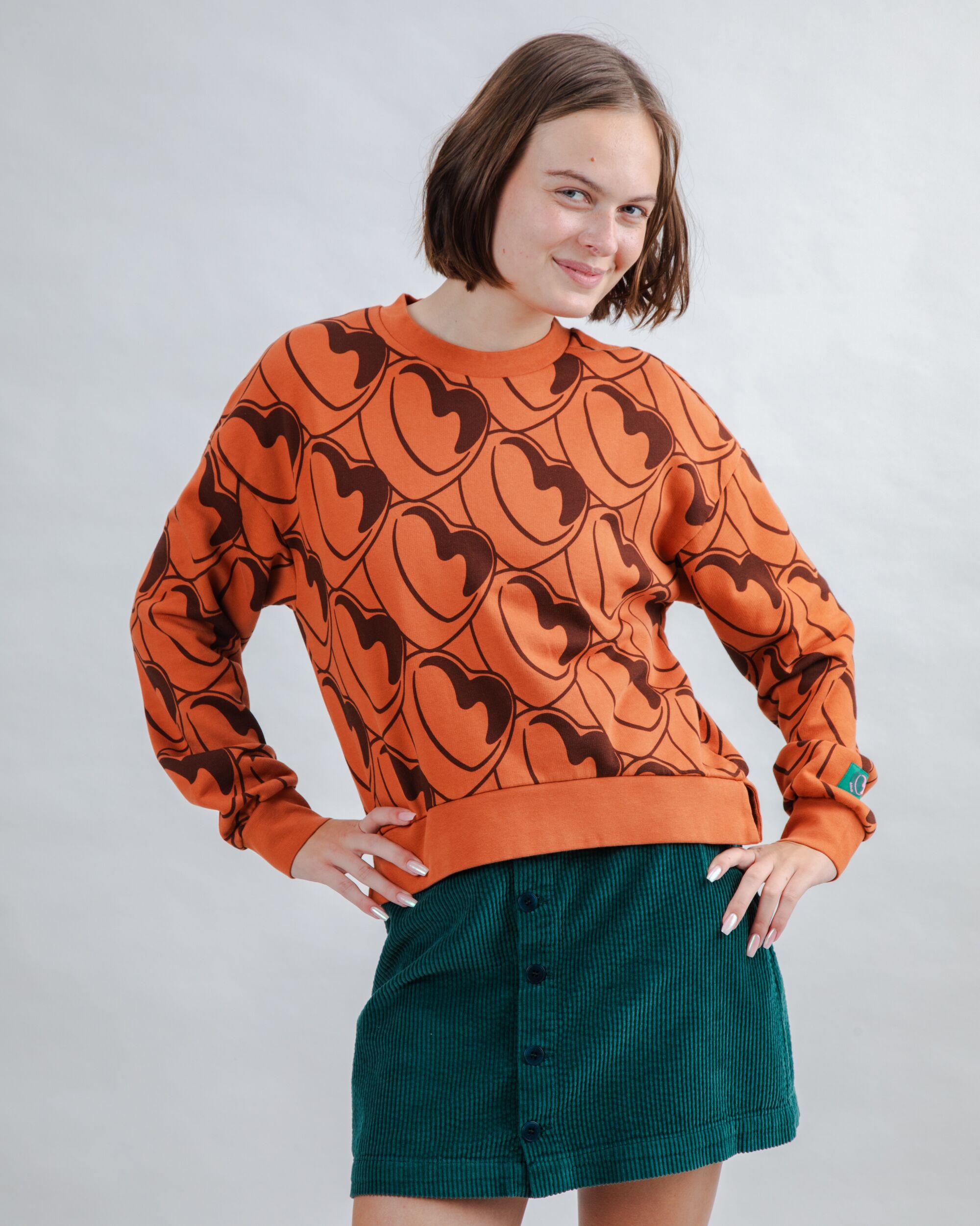 Bombon Allover Rounded Sweatshirt Brown