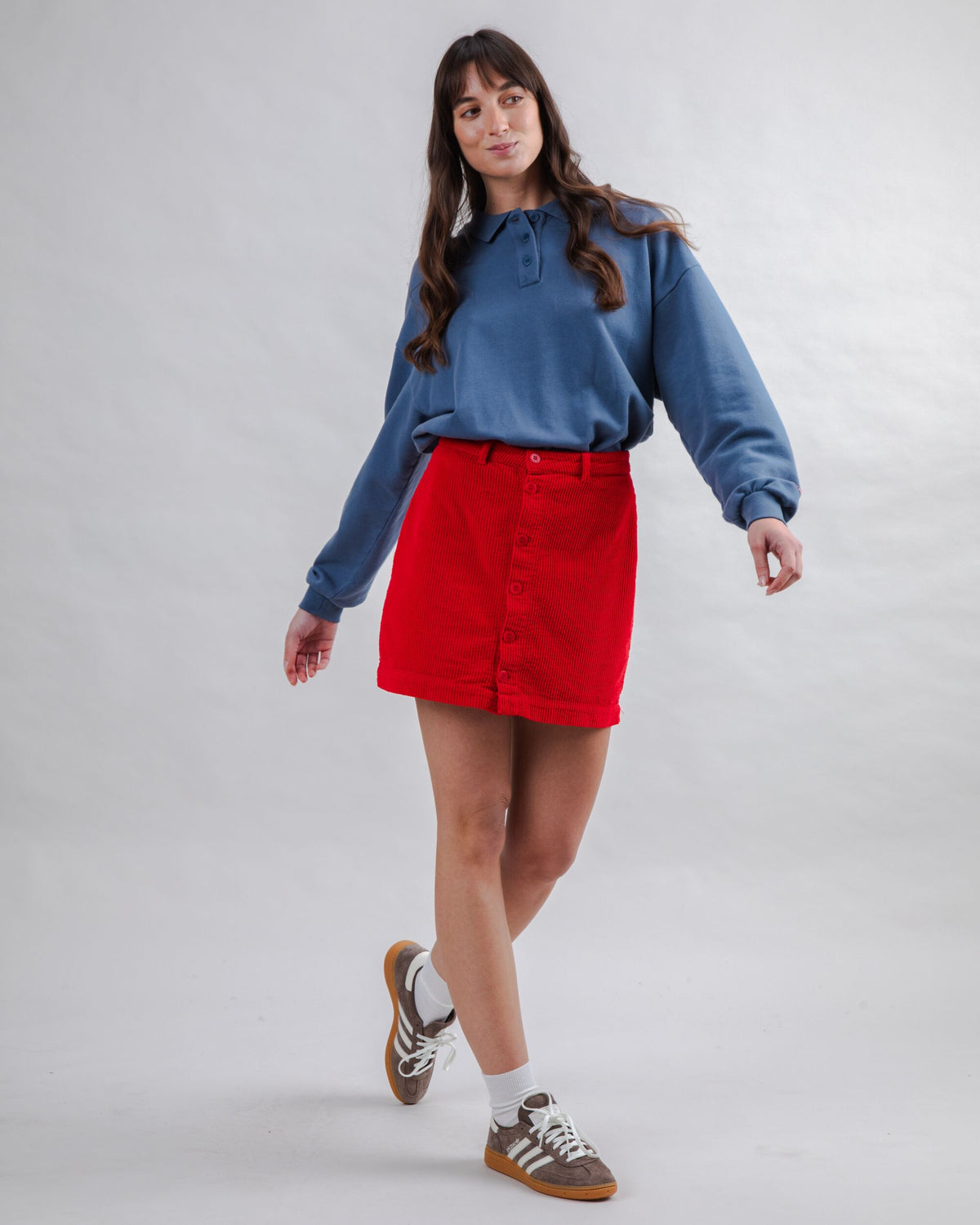 Corduroy Mini Skirt Red