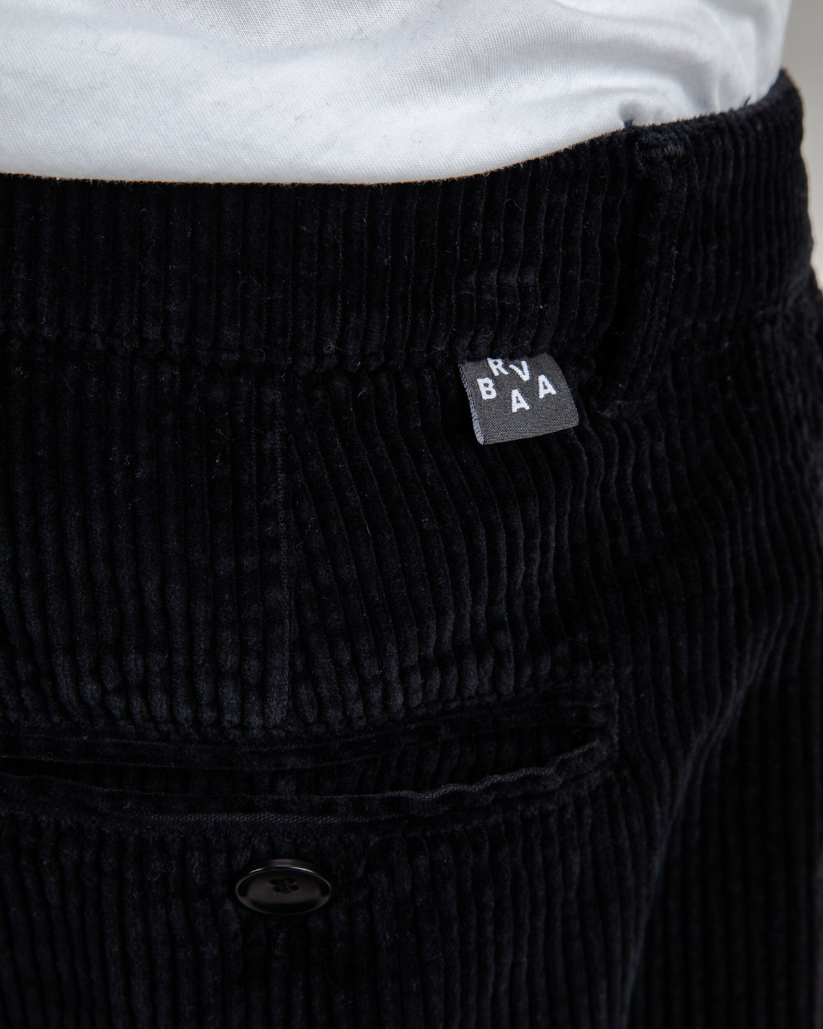 Corduroy Pleated Chino Pants Black