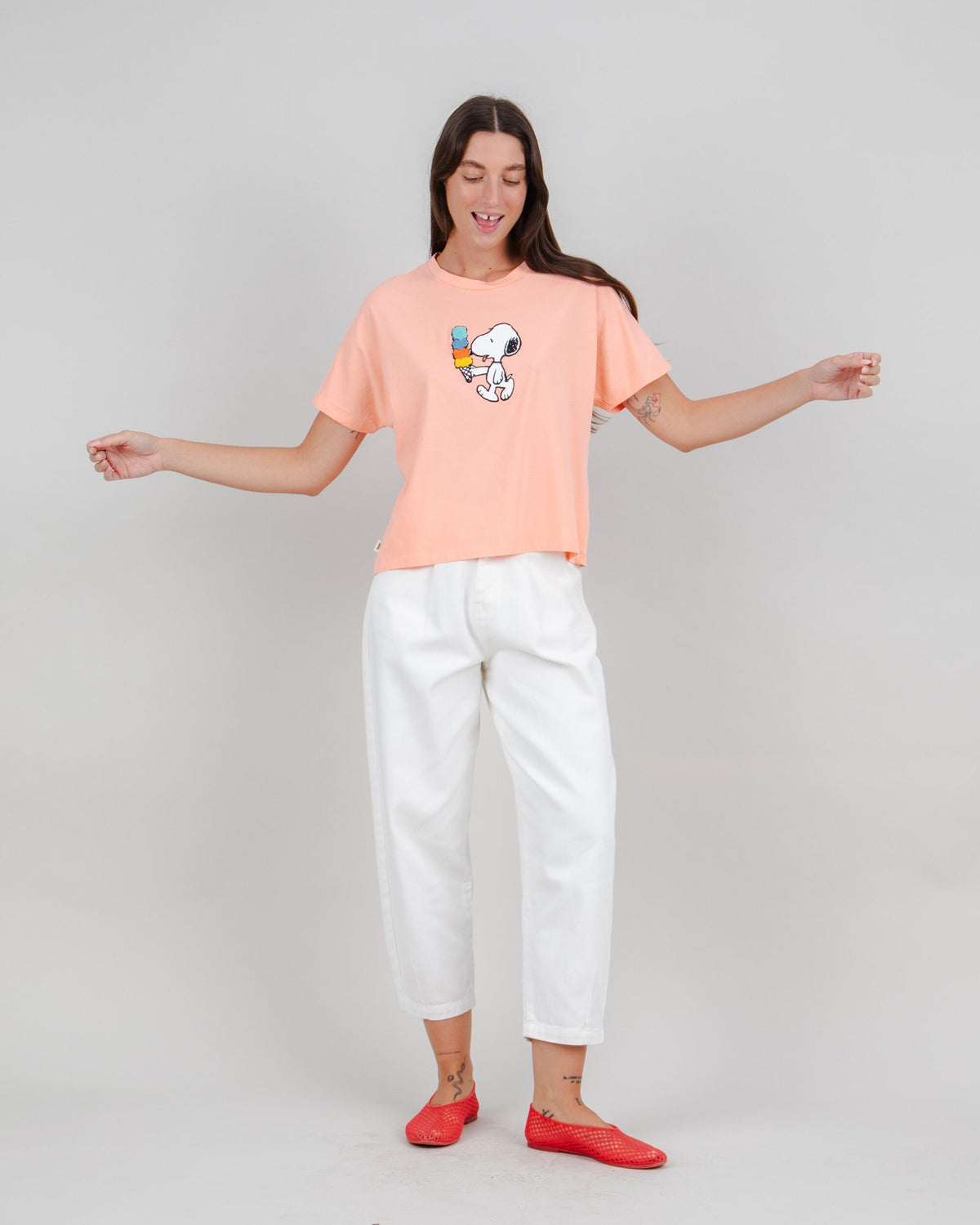 Peanuts Icecream Oversize Tee Pink