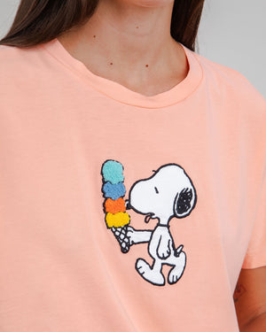 Peanuts Icecream Oversize Tee Pink