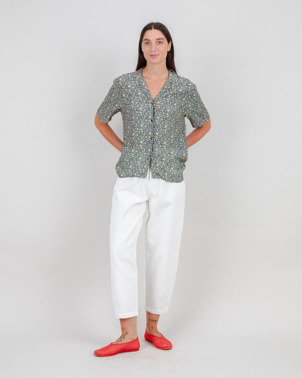 Peanuts Woodstock Aloha Blouse Navy