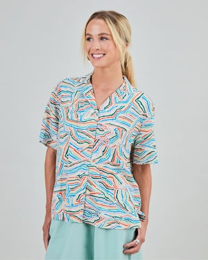 Messy Stripes Aloha Blouse Multicolor