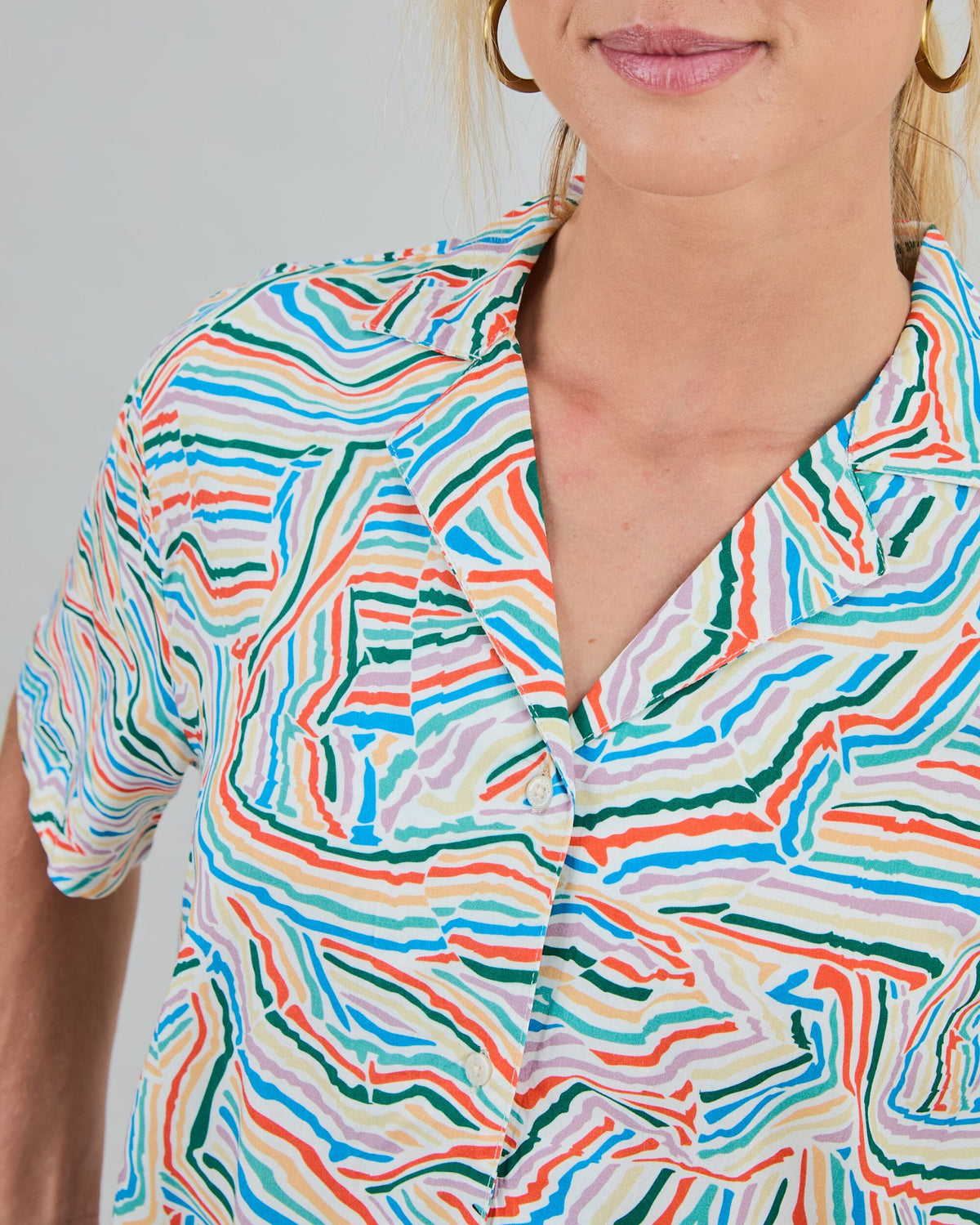 Messy Stripes Aloha Blouse Multicolor