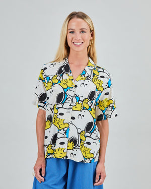 Peanuts Freehugs Aloha Blouse Blue