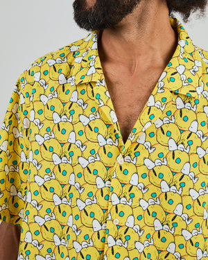 Peanuts Donuts Aloha Shirt Yellow