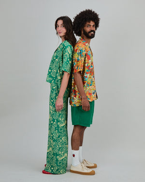 Asis Percales Crocodylus Wide Leg Pants Green