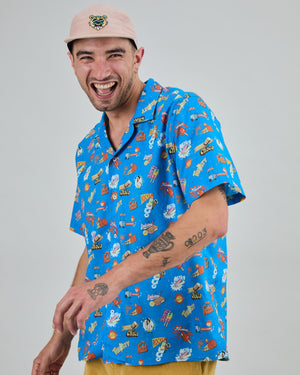 Summer Ice Cream Aloha Shirt Blue