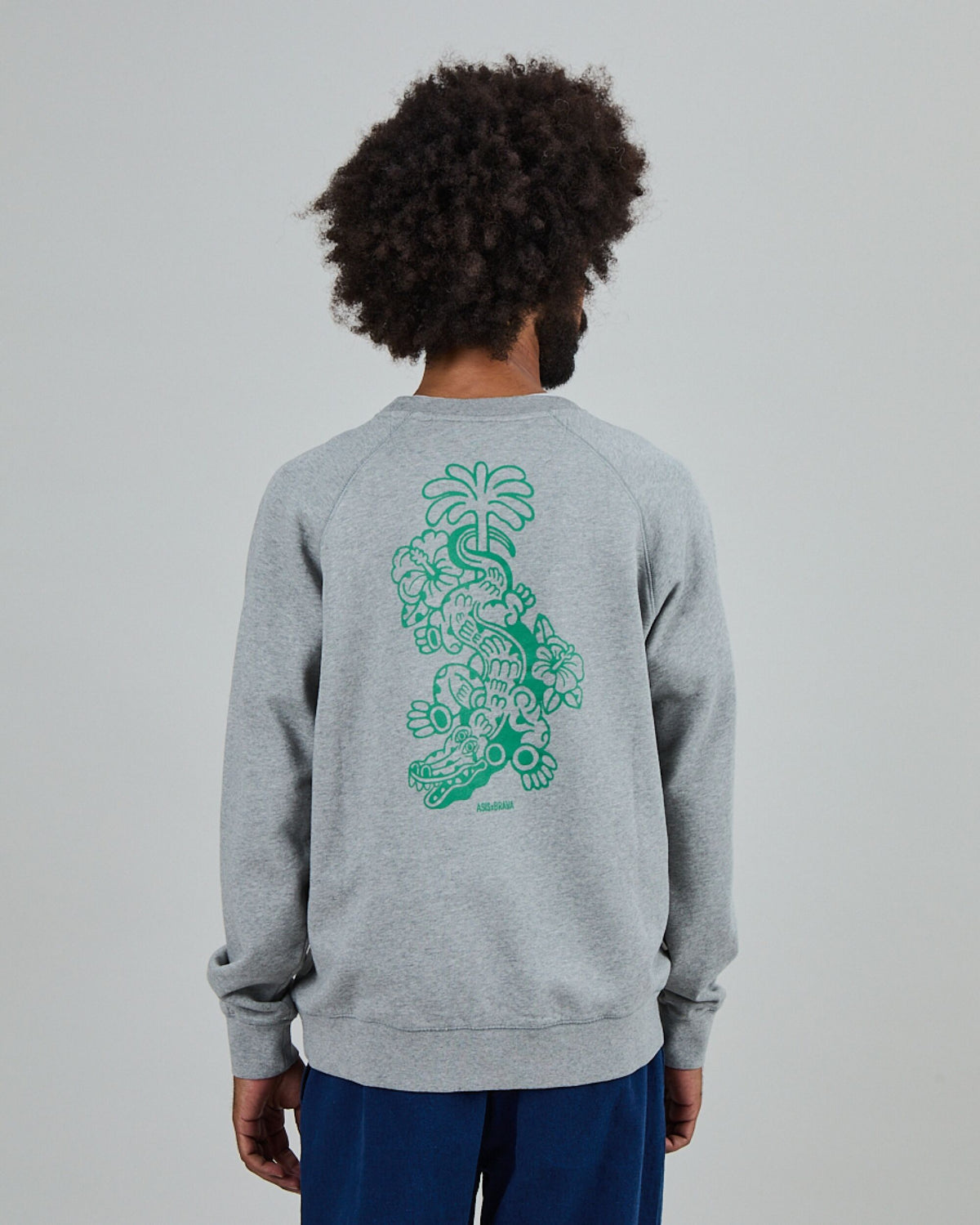 Asis Percales Crocodylus Sweatshirt Grey Melange
