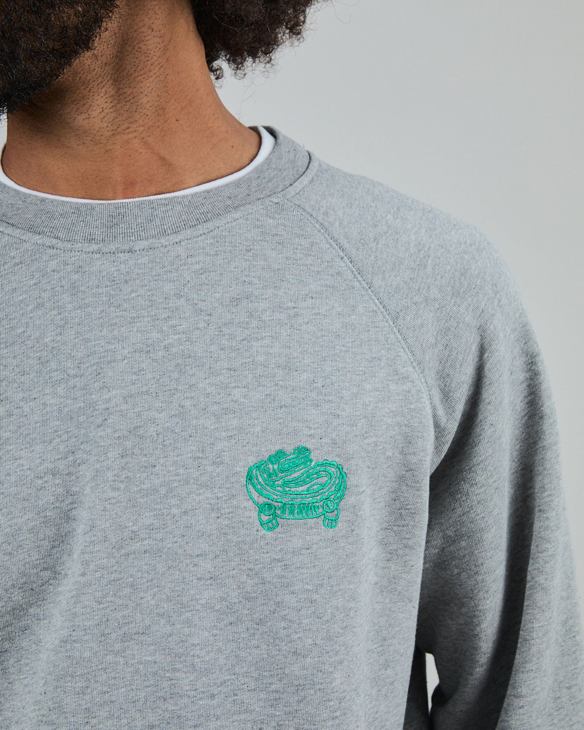 Asis Percales Crocodylus Sweatshirt Grey Melange