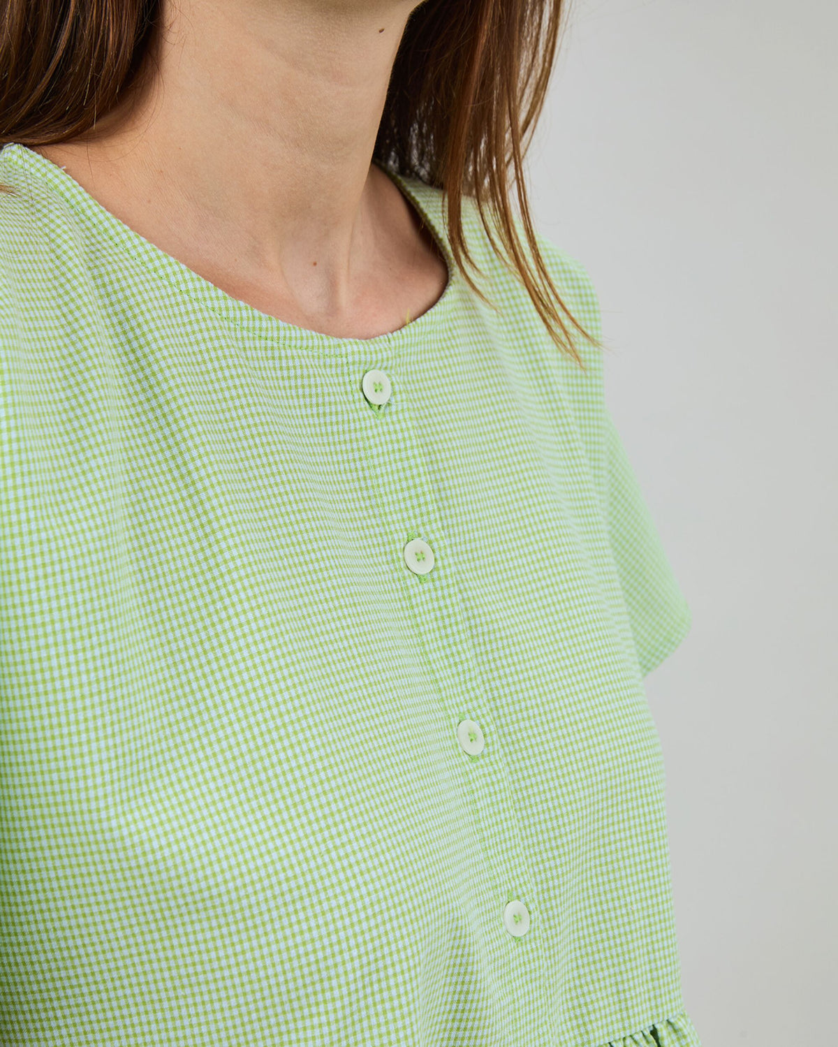 Checks Oversize Shorts Dress Green