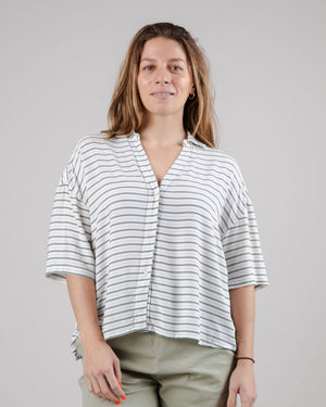 Mix Oversize Cropped Blouse Kale